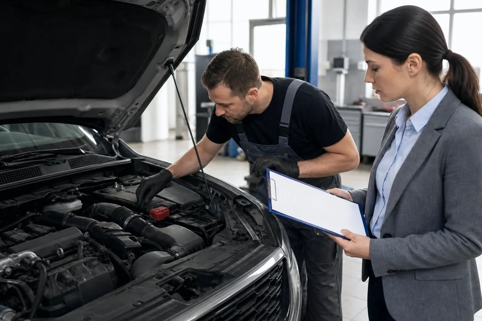 Profissional realizando cadastro de motor em seu computador.